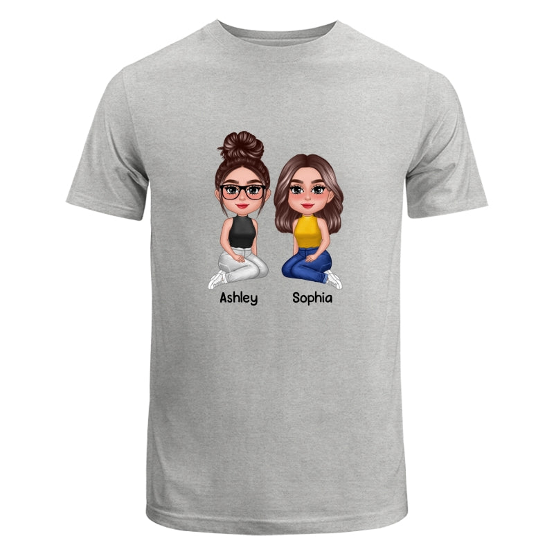Doll Besties New Face Sitting Dad Grandpa And Kids Hands Outline Personalized Shirt