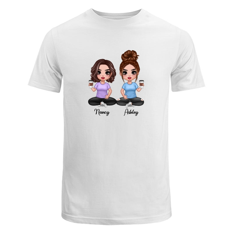 Doll Besties Sitting Dad Grandpa And Kids Hands Outline Personalized Shirt