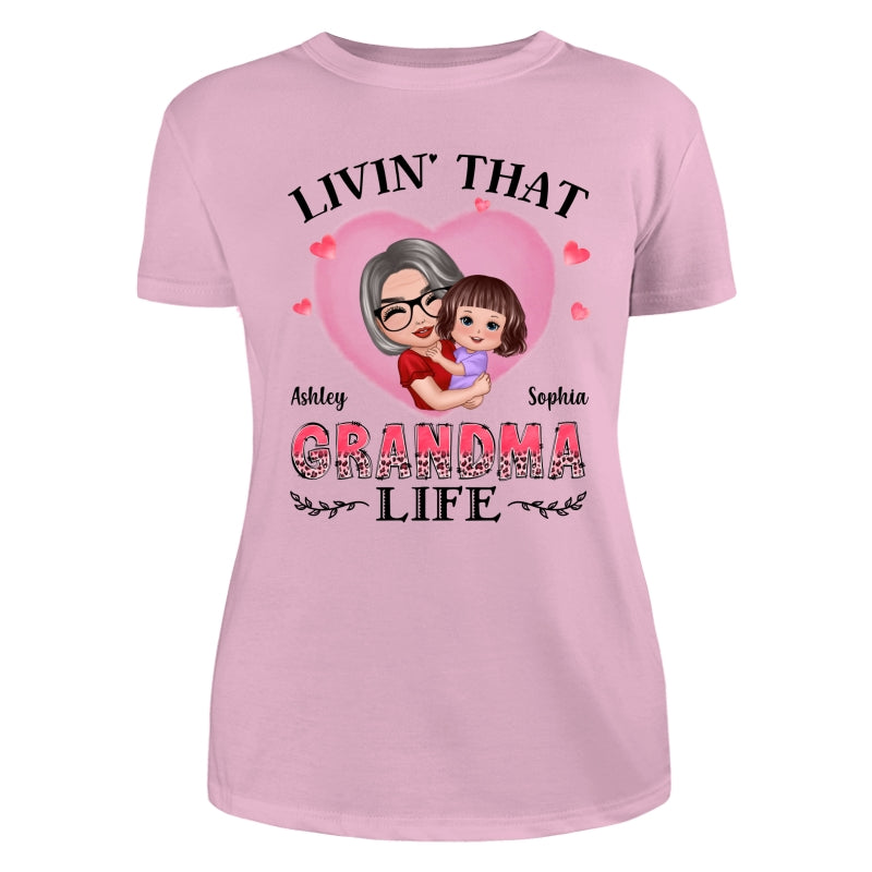 Doll Grandma Hugging Kids Livin‘ That Grandma Life Personalized Shirt