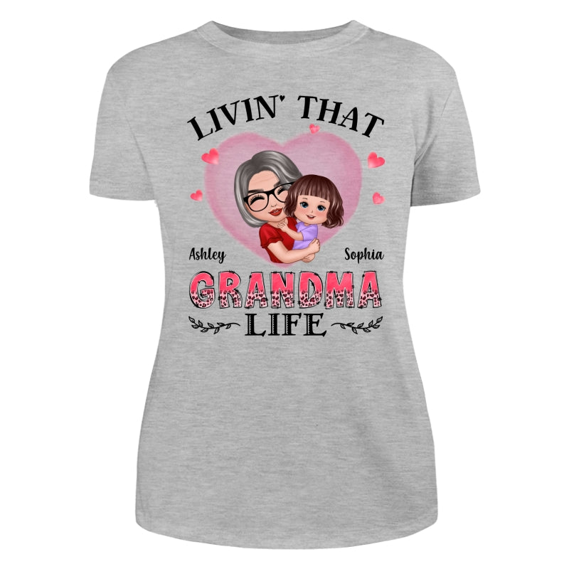Doll Grandma Hugging Kids Livin‘ That Grandma Life Personalized Shirt