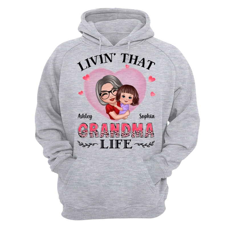 Doll Grandma Hugging Kids Livin‘ That Grandma Life Personalized Shirt