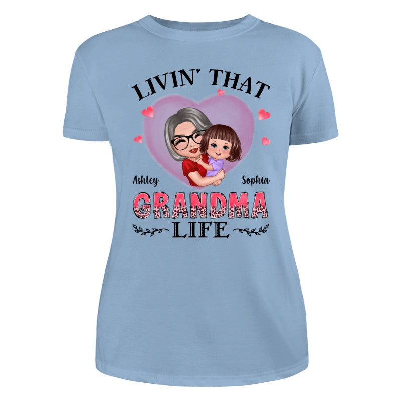 Doll Grandma Hugging Kids Livin‘ That Grandma Life Personalized Shirt