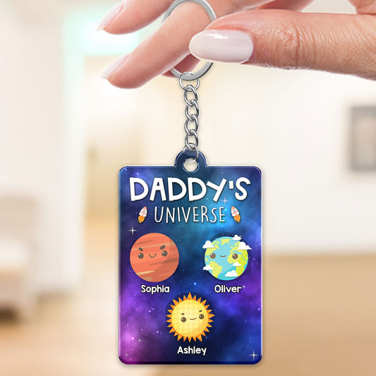 23051253604_Daddy‘s Universe Personalized Acrylic Keychain