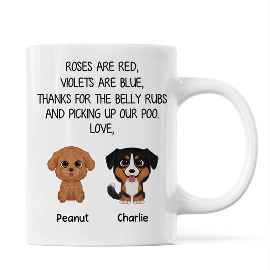 Watercolor Cute Dogs Roses Are Red Violets Are Blue Gift For Dog Lovers Personalized Mug