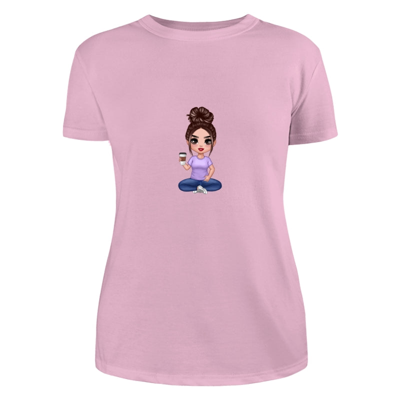 Doll Woman Sitting Dad Grandpa And Kids Hands Outline Personalized Shirt