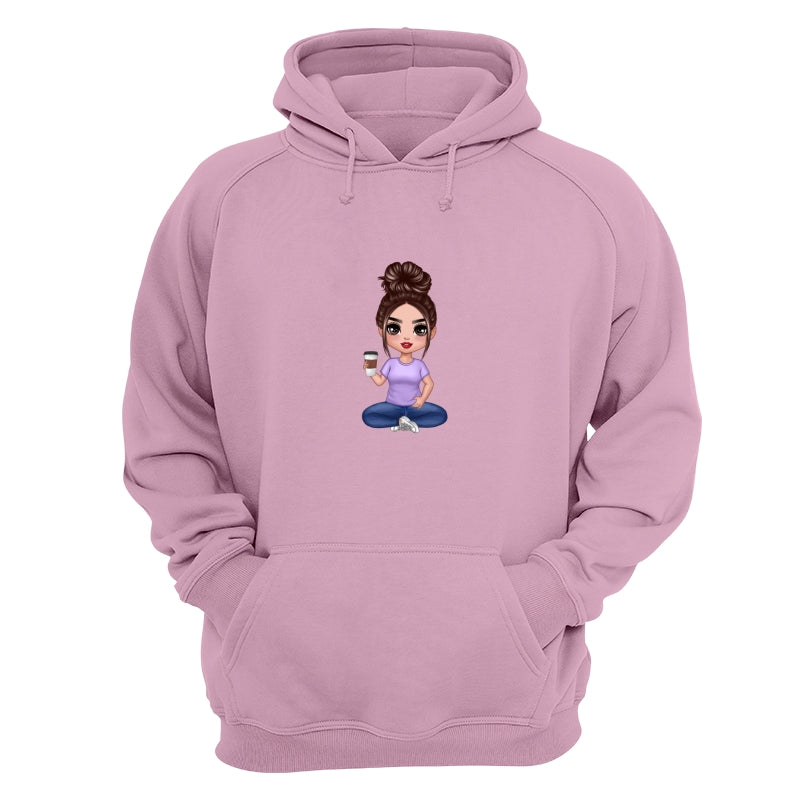 Doll Woman Sitting Dad Grandpa And Kids Hands Outline Personalized Shirt