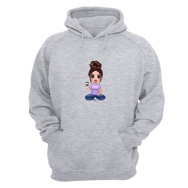 Doll Woman Sitting Dad Grandpa And Kids Hands Outline Personalized Shirt