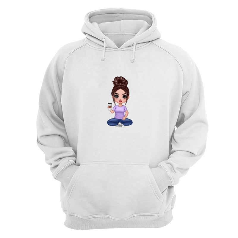 Doll Woman Sitting Dad Grandpa And Kids Hands Outline Personalized Shirt