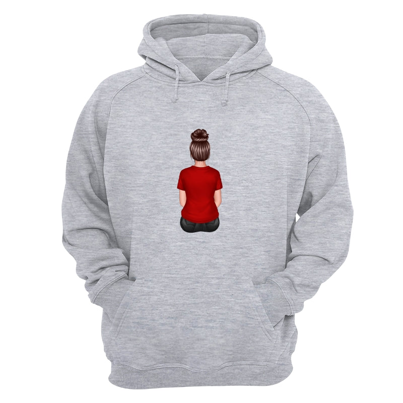 Back View Mom Dad Grandpa And Kids Hands Outline Personalized Shirt