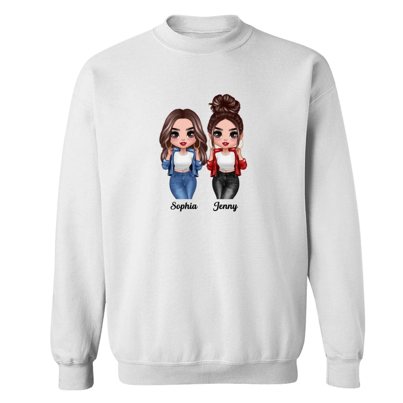 Cool Doll Besties Dad Grandpa And Kids Hands Outline Personalized Shirt