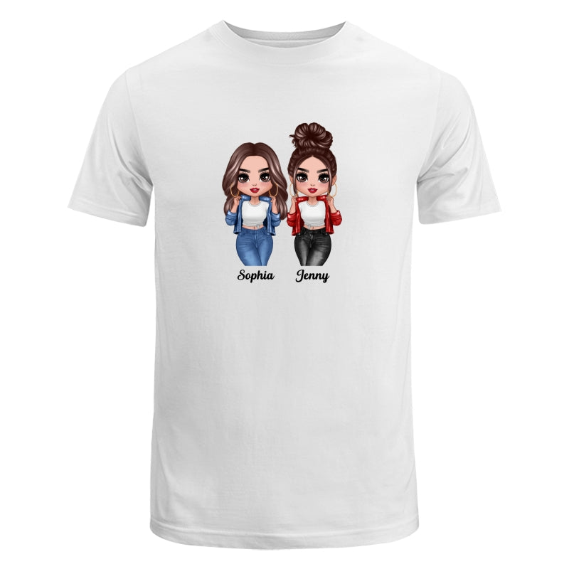Cool Doll Besties Dad Grandpa And Kids Hands Outline Personalized Shirt