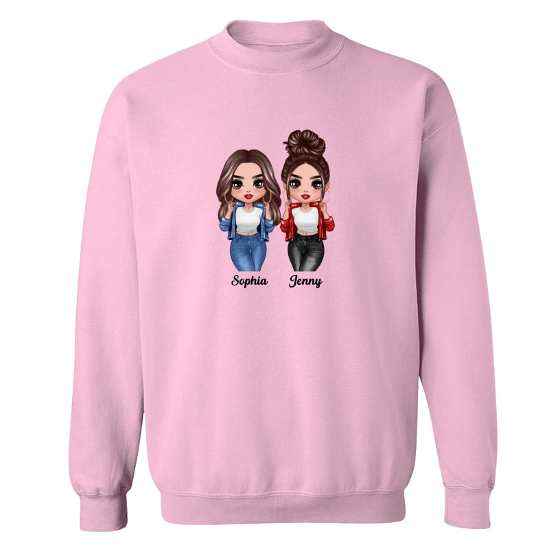 Cool Doll Besties Dad Grandpa And Kids Hands Outline Personalized Shirt