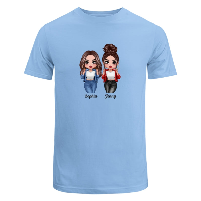 Cool Doll Besties Dad Grandpa And Kids Hands Outline Personalized Shirt