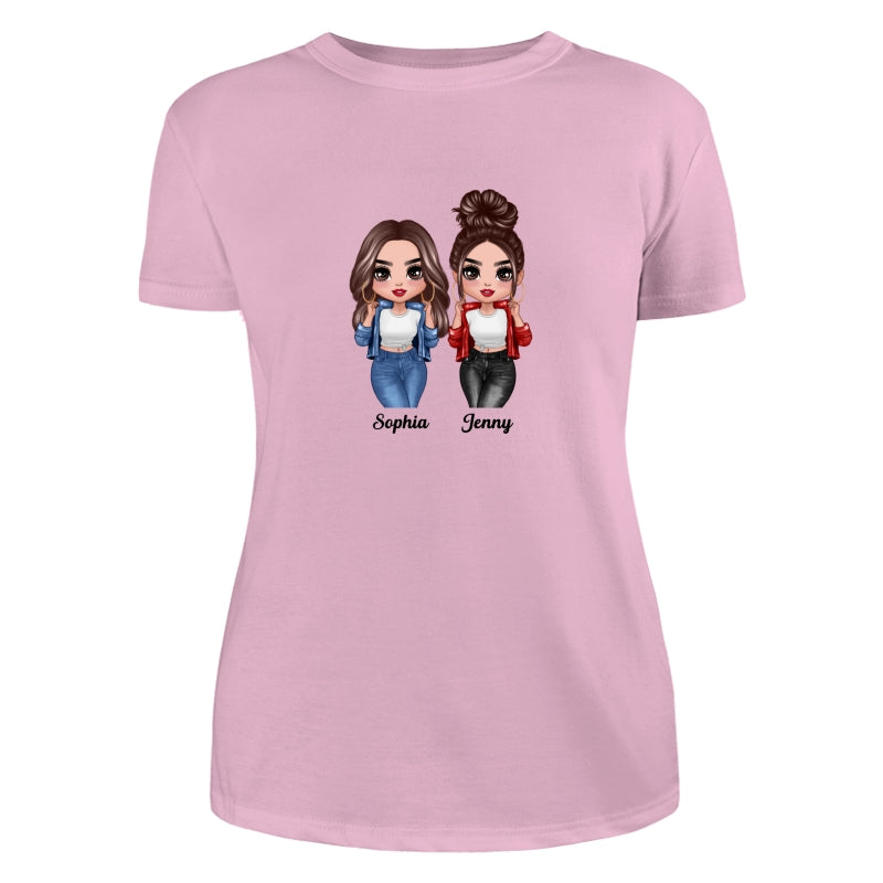 Cool Doll Besties Dad Grandpa And Kids Hands Outline Personalized Shirt