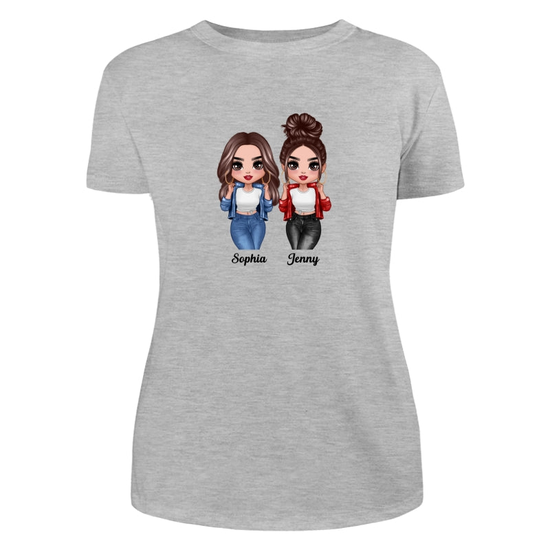 Cool Doll Besties Dad Grandpa And Kids Hands Outline Personalized Shirt
