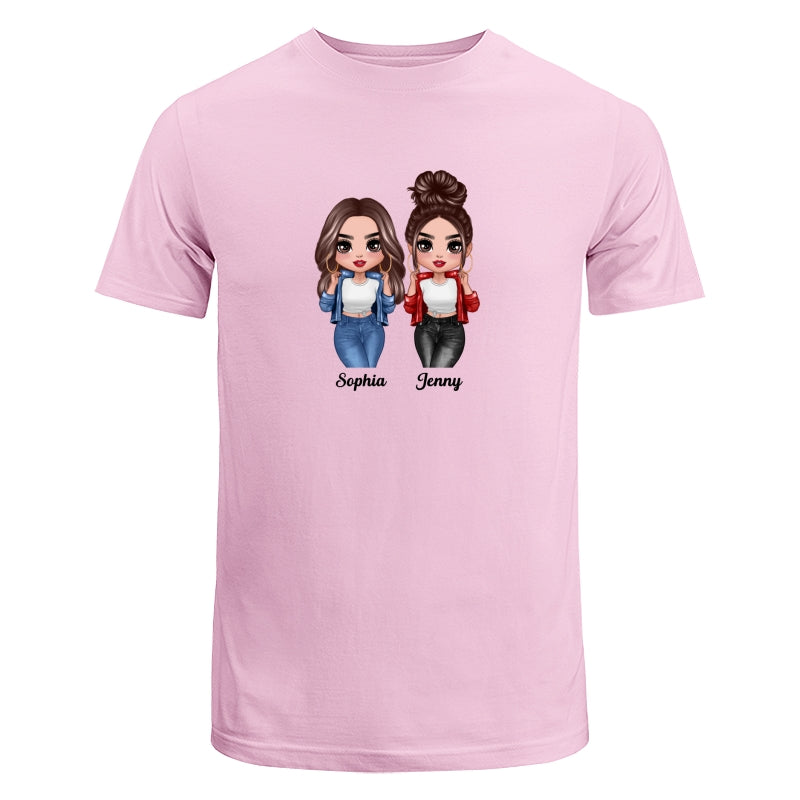 Cool Doll Besties Dad Grandpa And Kids Hands Outline Personalized Shirt