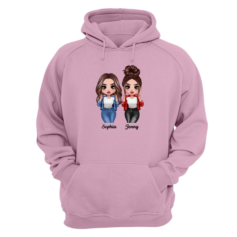 Cool Doll Besties Dad Grandpa And Kids Hands Outline Personalized Shirt
