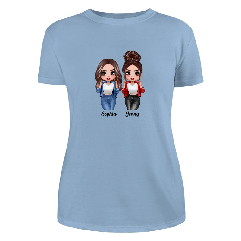Cool Doll Besties Dad Grandpa And Kids Hands Outline Personalized Shirt