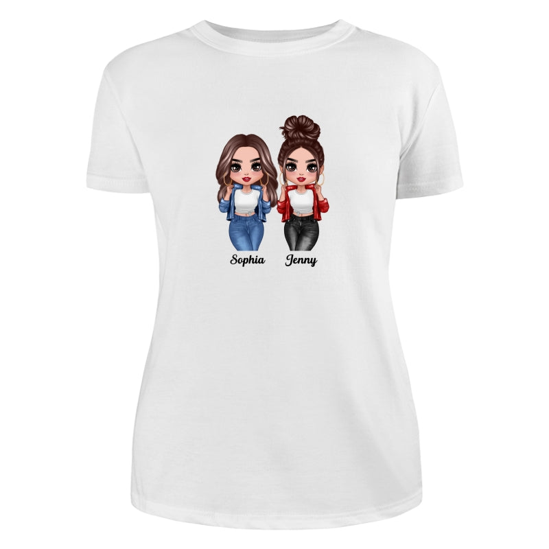 Cool Doll Besties Dad Grandpa And Kids Hands Outline Personalized Shirt