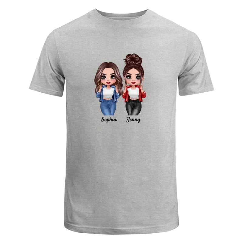 Cool Doll Besties Dad Grandpa And Kids Hands Outline Personalized Shirt