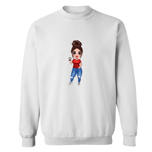 Doll Mom Standing Dad Grandpa And Kids Hands Outline Personalized Shirt
