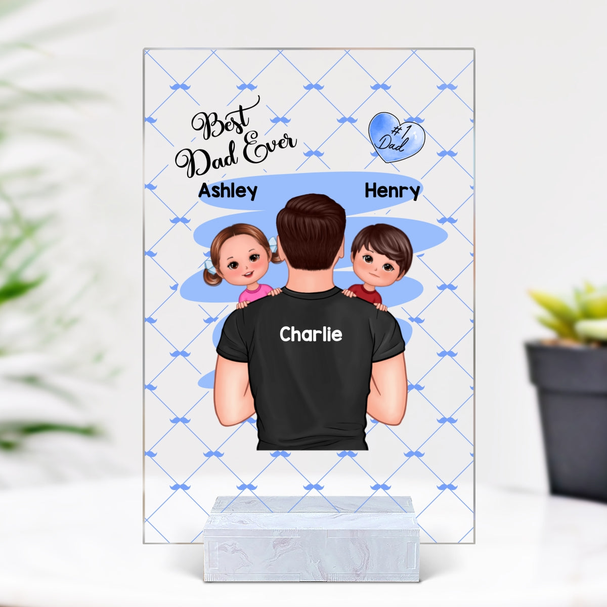 Best Dad Ever Happy Father‘s Day Personalized Acrylic Plaque
