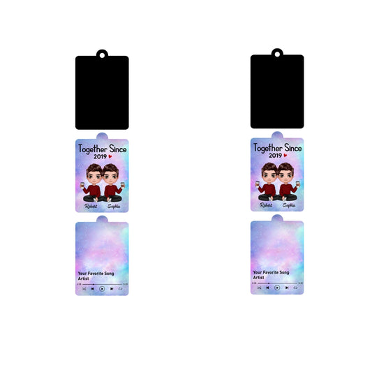 Set Of Two Wooden Keychains