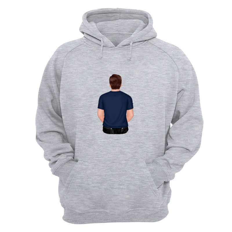 Back View Dad Dad Grandpa And Kids Hands Outline Personalized Shirt