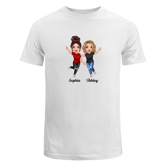 Happy Doll Besties Dad Grandpa And Kids Hands Outline Personalized Shirt