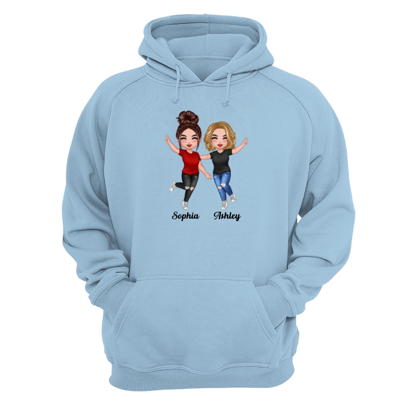 Happy Doll Besties Dad Grandpa And Kids Hands Outline Personalized Shirt