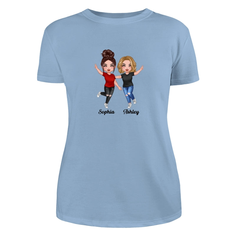 Happy Doll Besties Dad Grandpa And Kids Hands Outline Personalized Shirt