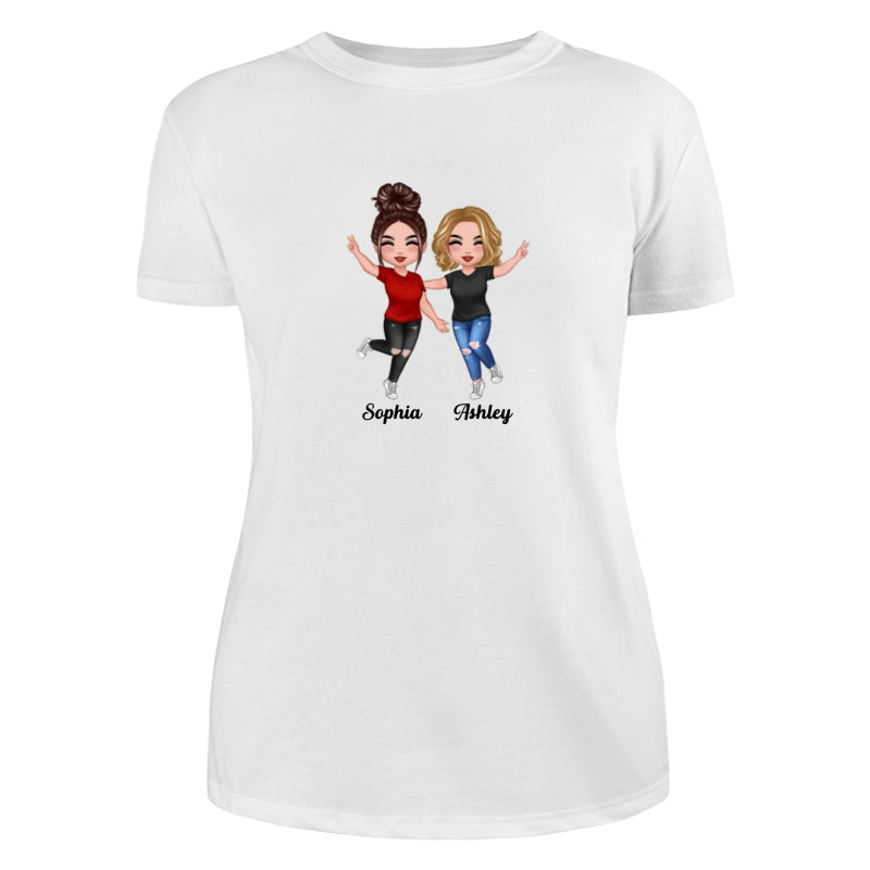 Happy Doll Besties Dad Grandpa And Kids Hands Outline Personalized Shirt