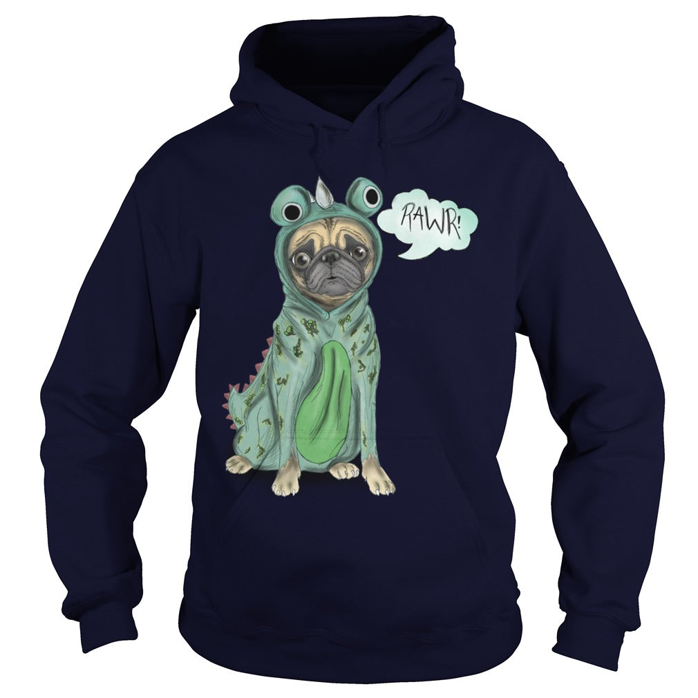 Pugsaurus Pug Dog Hoodie Papa Mama Men Women Dogs Lovers Sunfrog Hoodie