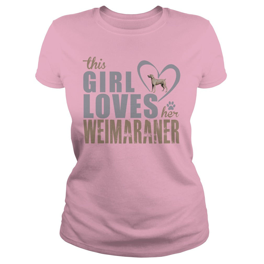 This Gril loves her Weimaraner
