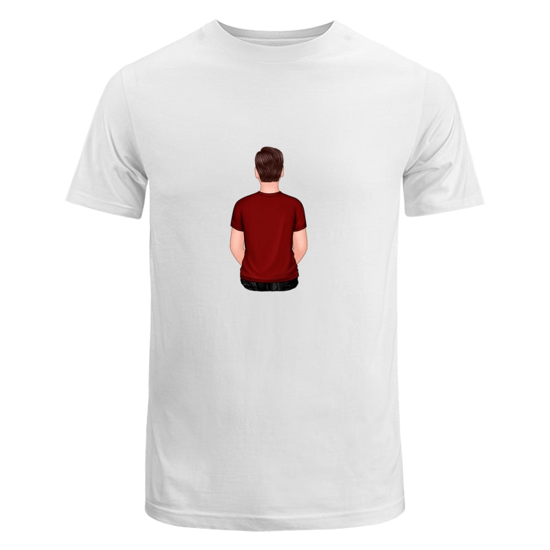 Back View Teenage Boy Dad Grandpa And Kids Hands Outline Personalized Shirt