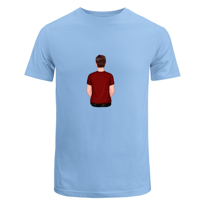 Back View Teenage Boy Dad Grandpa And Kids Hands Outline Personalized Shirt