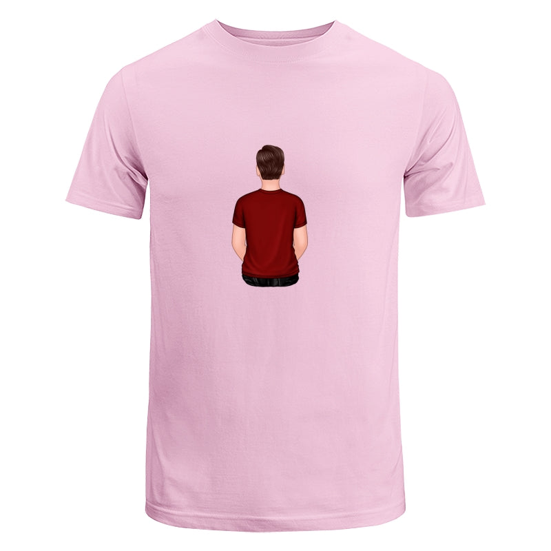Back View Teenage Boy Dad Grandpa And Kids Hands Outline Personalized Shirt