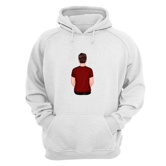Back View Teenage Boy Dad Grandpa And Kids Hands Outline Personalized Shirt