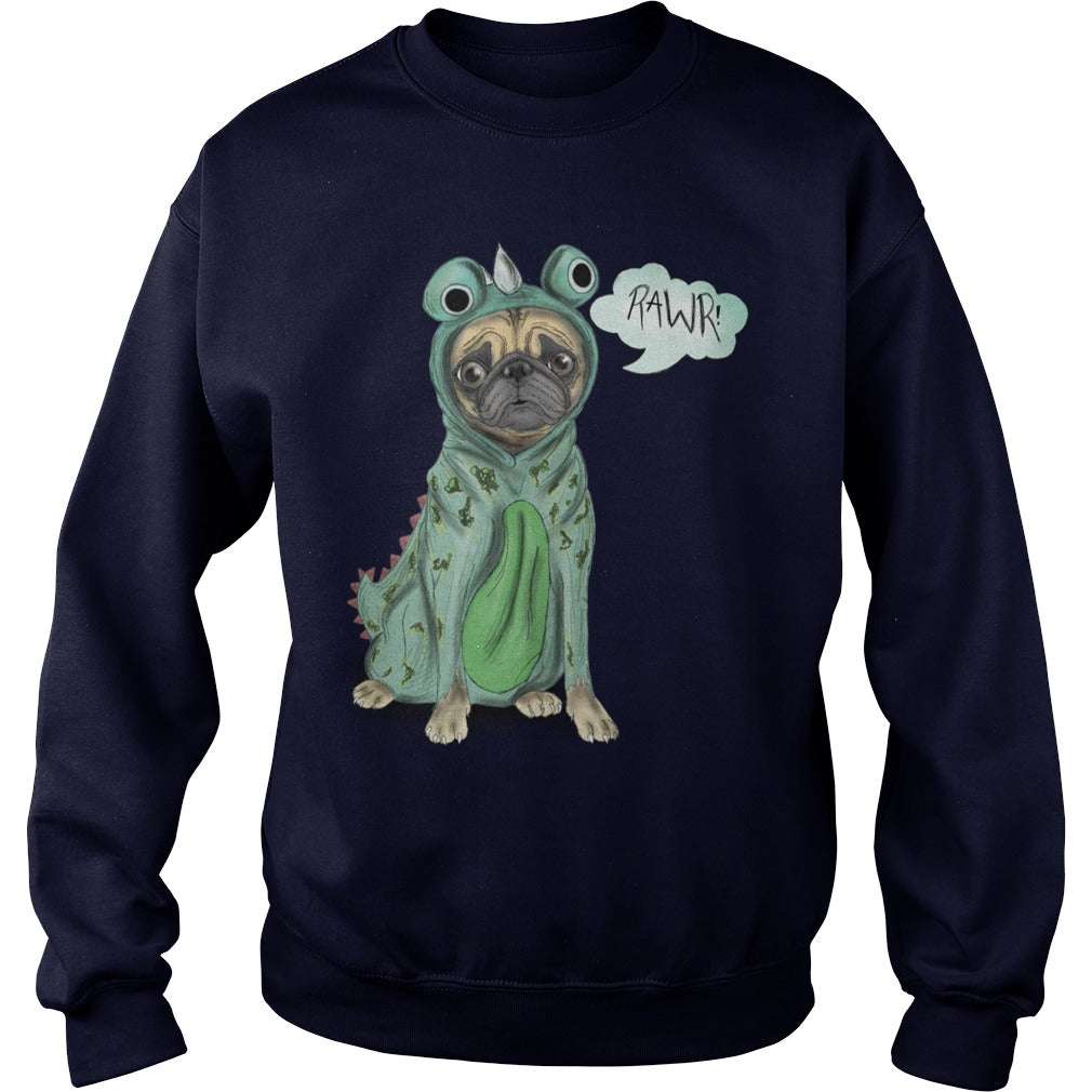 Pugsaurus Pug Dog Hoodie Papa Mama Men Women Dogs Lovers Sunfrog Hoodie