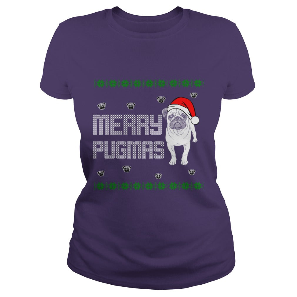 Merry Pugmas Pug Dog Papa Mama Men Women Dogs Lovers Sunfrog Hoodie