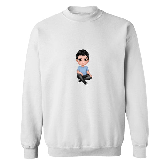 Doll Man Sitting Crossed Legs Dad Grandpa And Kids Hands Outline Personalized Shirt