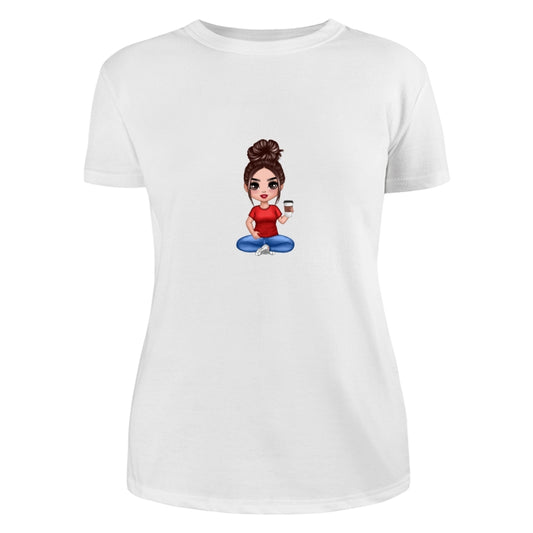 Doll Mom Sitting Dad Grandpa And Kids Hands Outline Personalized Shirt