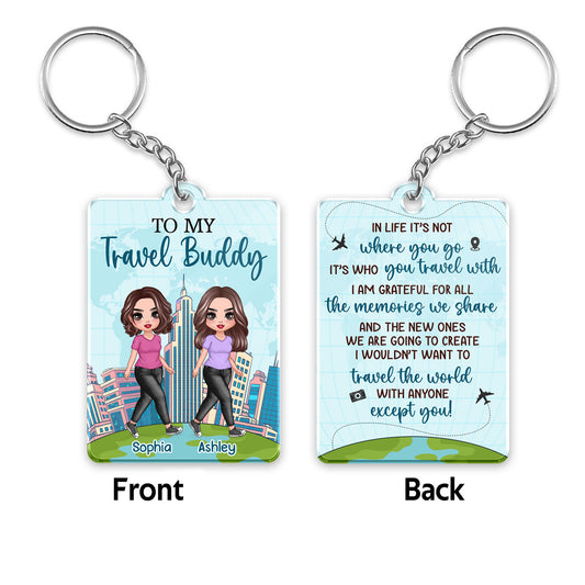 To My Travel Buddy Personalized Acrylic Keychain
