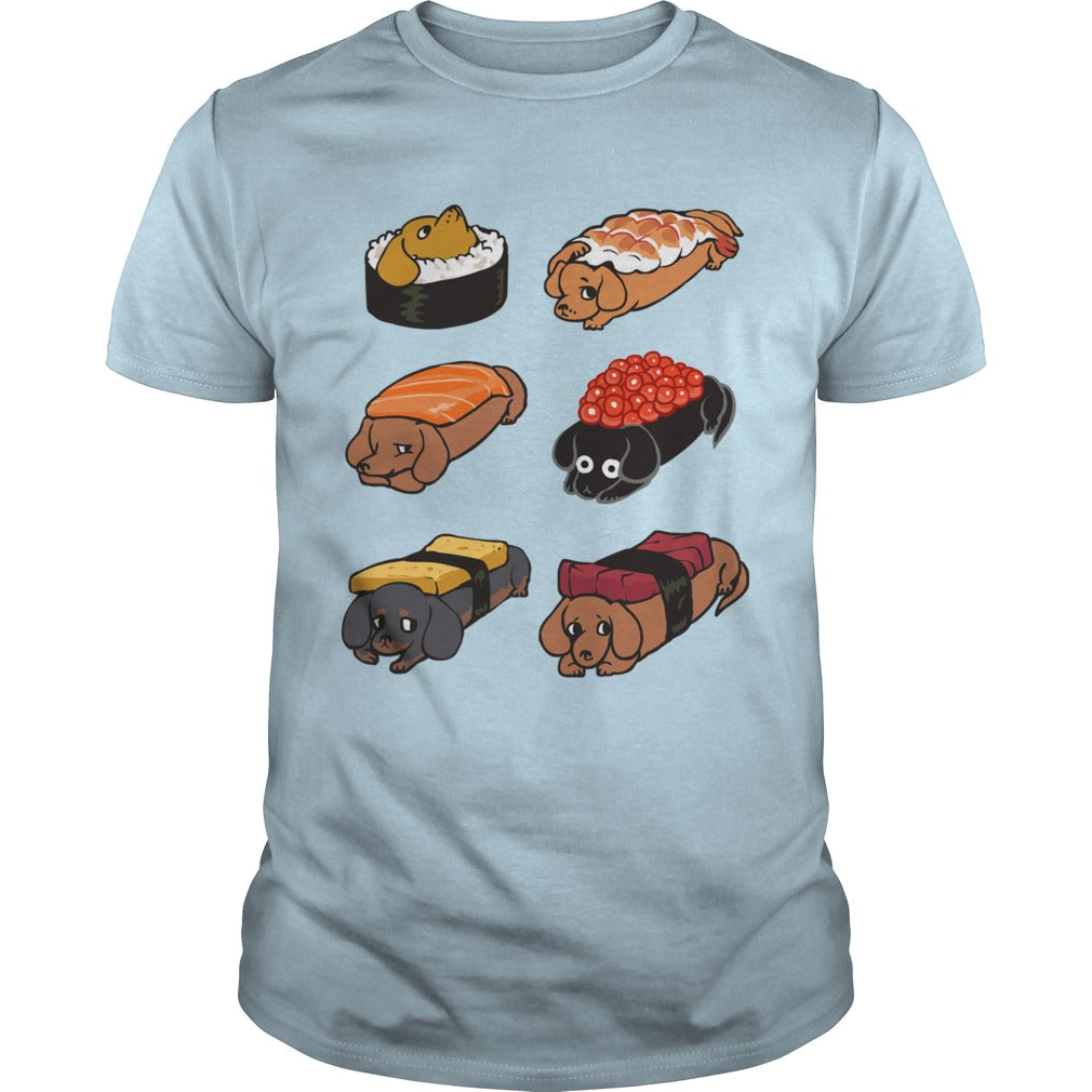 Funny Cute Sushi Daschunds Dachshund Doxie Wiener Sausage Dog Hoodie Pets Dogs Lovers