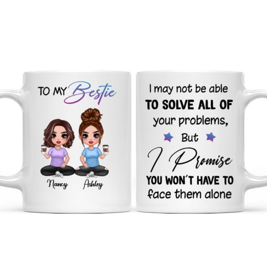Front View Besties To My Bestie Gift For Best Friends Personalized Mug