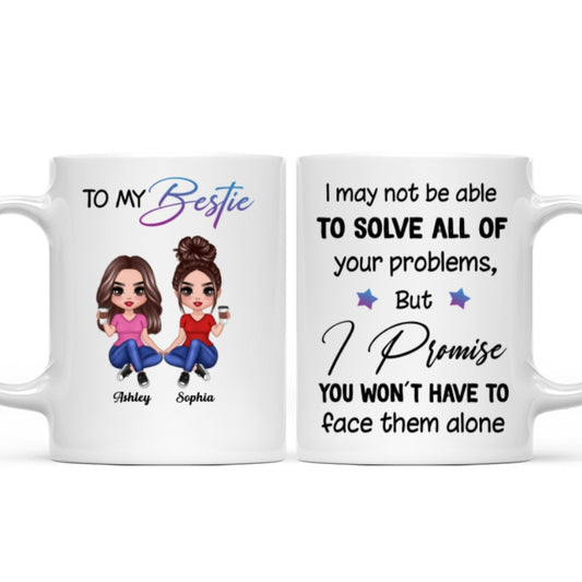 Front View Besties To My Bestie Gift For Best Friends Personalized Mug