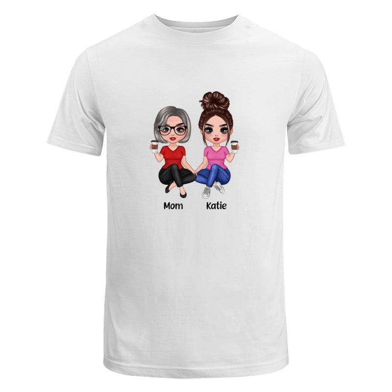 Doll Women Sitting Crossed Legs Dad Grandpa And Kids Hands Outline Personalized Shirt
