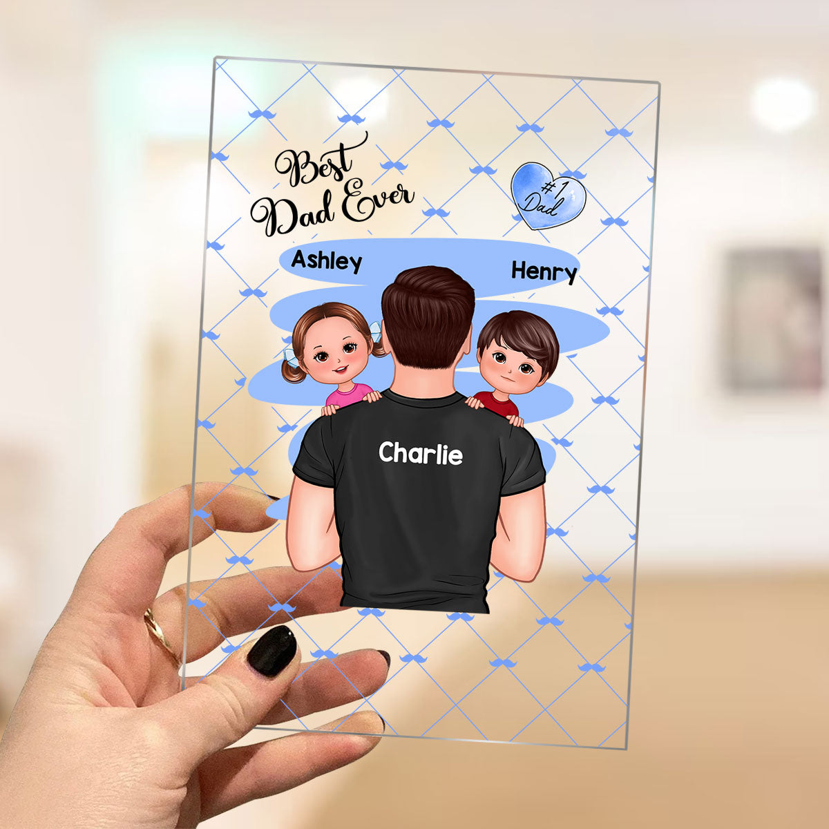 Best Dad Ever Happy Father‘s Day Personalized Acrylic Plaque