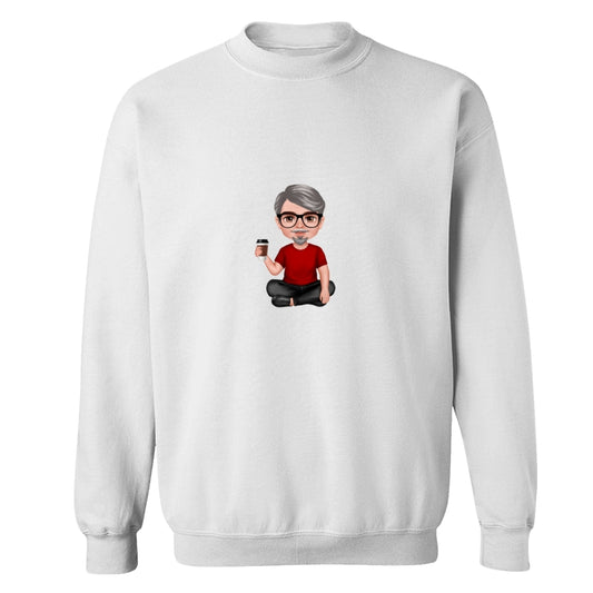 Realistic Doll Grandpa Sitting Dad Grandpa And Kids Hands Outline Personalized Shirt