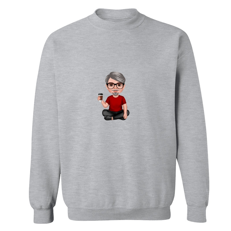 Realistic Doll Grandpa Sitting Dad Grandpa And Kids Hands Outline Personalized Shirt